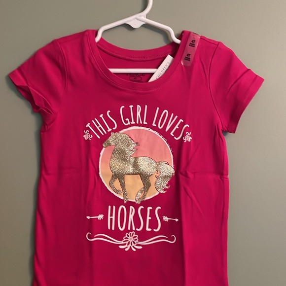The Children Place tee with a sparkling horse design, pink, size 4T - Picture 15 of 17